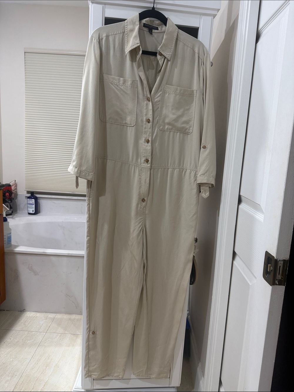 Banana Republic Factory Beige Utility Jumpsuit